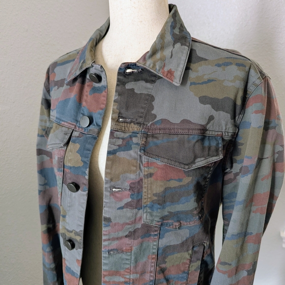 NWT J Brand Acamar Camouflag Trucker Jean Jacket Unisex S Demin - Picture 2 of 14